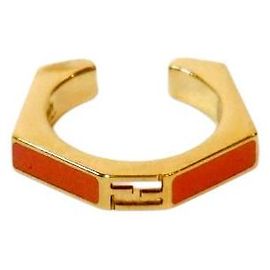 Fendi Orange FF Gold Ring Orange