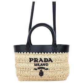 Prada Nova Mini Bolsa Tote de Couro de Crochê Multicor