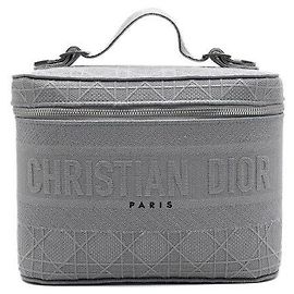 Dior Borsa tote vanity da viaggio cannage grigio chiaro Marrone