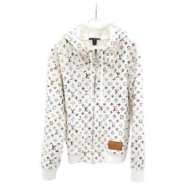 Louis Vuitton Monogram Cotton Multicolore Hooded Zip-Up Silvery