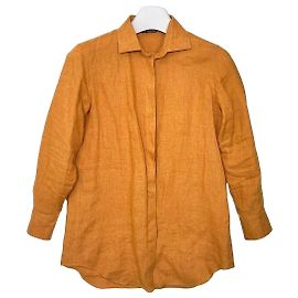 Loro Piana Camisa de lino André Naranja
