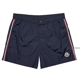 Moncler Pantaloncini da bagno con patch logo da uomo Nero