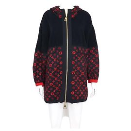 Louis Vuitton Oversized Strickjacke mit Monogramm aus Wolle für Damen - Saison Schwarz