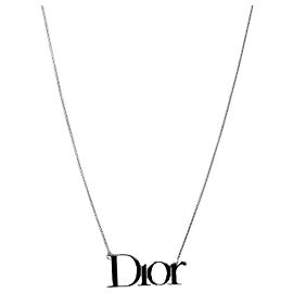 Dior Horizontale silberne Halskette Silber