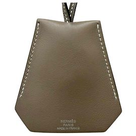Hermès Colar Clochette de couro grande Hermes Taupe