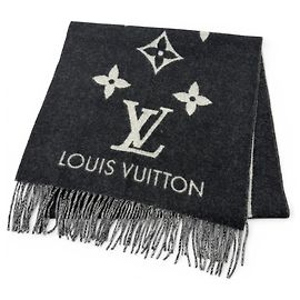 Louis Vuitton Cashmere Stole Brown Black
