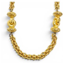 Collana a catena lunga Chanel Vintage GP Coco Mark D'oro