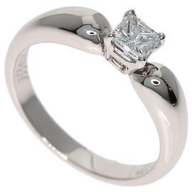 Anel de banda em platina Van Cleef & Arpels com diamante de corte princess square Outro