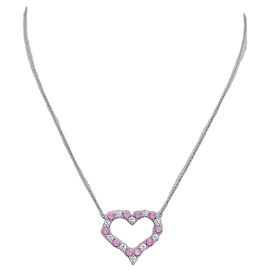 Tiffany & Co. Collar Corazón Zafiros Rosas y Diamantes Rosa Blanco