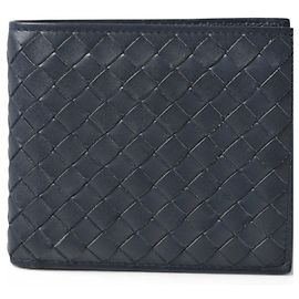Bottega Veneta Navy Bi-Fold Wallet Navy blue