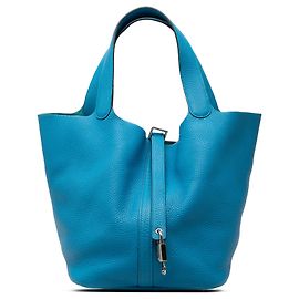 Hermès Blue Clemence Picotin Lock 26 Bleu Turquoise