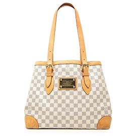 Louis Vuitton White Damier Azur Hampstead MM Branco