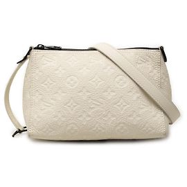 Louis Vuitton White Monogram Empreinte Triangle Messenger Bag White