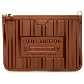 Pochette Louis Vuitton Neverfull Inside Out MM en cuir de veau marron Marron