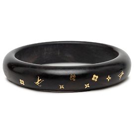 Louis Vuitton Black Monogram Tiger Wood Brass Sylvania Bangle Black