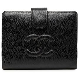Chanel Black CC Caviar Bifold Geldbörse Schwarz