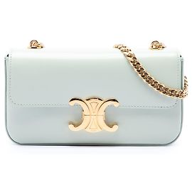 Céline Borsa a tracolla Celine Claude Triomphe in pelle di vitello lucida verde Verde Verde chiaro