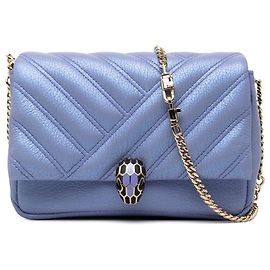 Bulgari Bolsa transversal Serpenti Cabochon em couro roxo Bvlgari Roxo