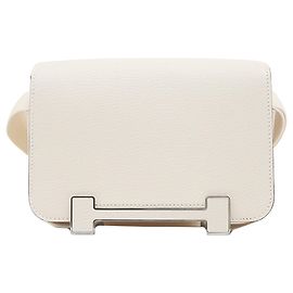 Hermès Geta em chevre Mysore branco Branco Cru