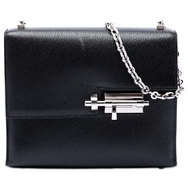 Hermès Black Mini Chevre Mysore Verrou Chaine Nero