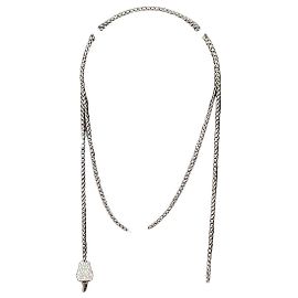 Colar Hermès Diamond Kelly Lock em Ouro Branco Branco