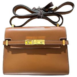 Bolsa Kaia Small Satchel em couro liso Saint Laurent Marrom