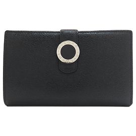 Bulgari Bvlgari Bvlgari Leather Long Wallet Black