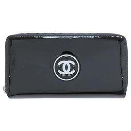 Chanel Coco Mark Long Wallet Black