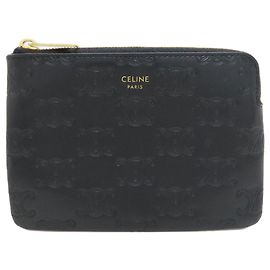 Céline Celine Triomphe Coin Case Black