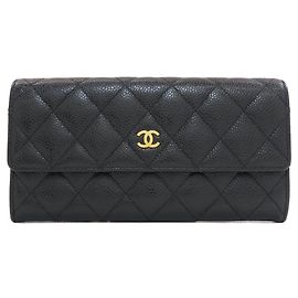 Chanel Matelassé Long Wallet Black