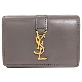 Carteira compacta Cassandra Yves Saint Laurent Marrom