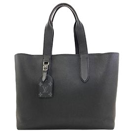 Louis Vuitton Taurillon Leather Cabas Voyage Tote Bag Black