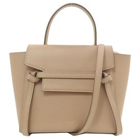 Céline Bolsa Celine Belt Bag - Bolsa de couro de bezerro Bege