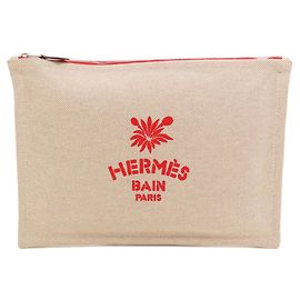 Hermès Pochette accessoire Yachting Hermes Rouge Beige