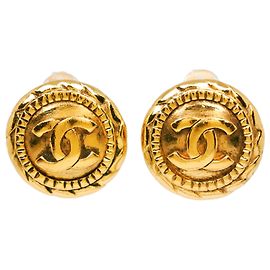 Boucles d'oreilles Chanel Coco Mark plaquées or Doré