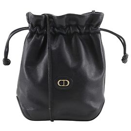 Bolsa de ombro Christian Dior em couro de bezerro preto Preto