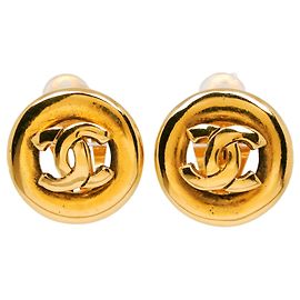 Boucles d'oreilles clip Chanel Coco Mark plaqué or Doré