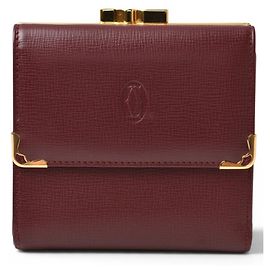 Cartera tríptico de cuero Bordeaux Cartier Burdeos