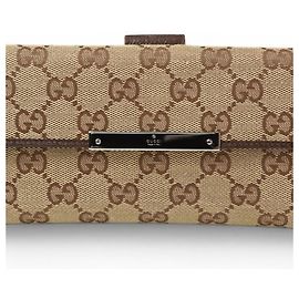 Portafoglio monete Gucci in tela GG beige e marrone Marrone Beige