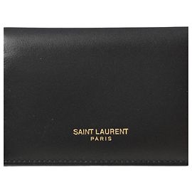 Porte-clés en cuir noir Saint Laurent Noir
