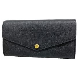 Portefeuille long Sarah en cuir Monogram Empreinte Louis Vuitton Noir