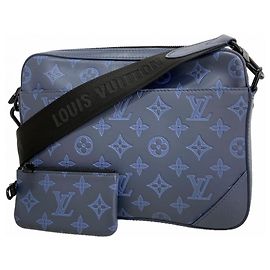 Louis Vuitton Monogram Shadow Duo Shoulder Bag Navy blue