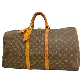 Bolsa Louis Vuitton Boston Monogram Keepall 55 Marrom
