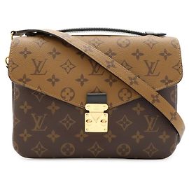 Handtasche Louis Vuitton Monogram Reverse Pochette Metis MM Hellbraun Dunkelbraun