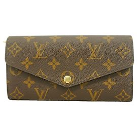 Cartera Long Sarah Monogram Louis Vuitton Castaño