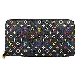 Louis Vuitton Monogram Multicolor Long Wallet Black Red