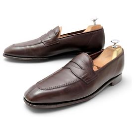 MOCASSINS JOHN LOBB 8 42 EM COURO MARROM LEATHER LOAFERS SHOES Marrom