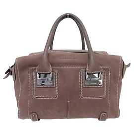 NOVA BOLSA DE MÃO BARBARA BUI WEEKEND COURO CAMURÇA MARROM Marrom