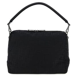 Fendi Black Leather and Polyamide Briefcase Black