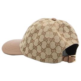 Boné de baseball Gucci bege e marrom escuro Marrom